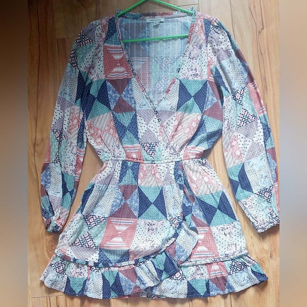 American Eagle Boho Patchwork Dress.